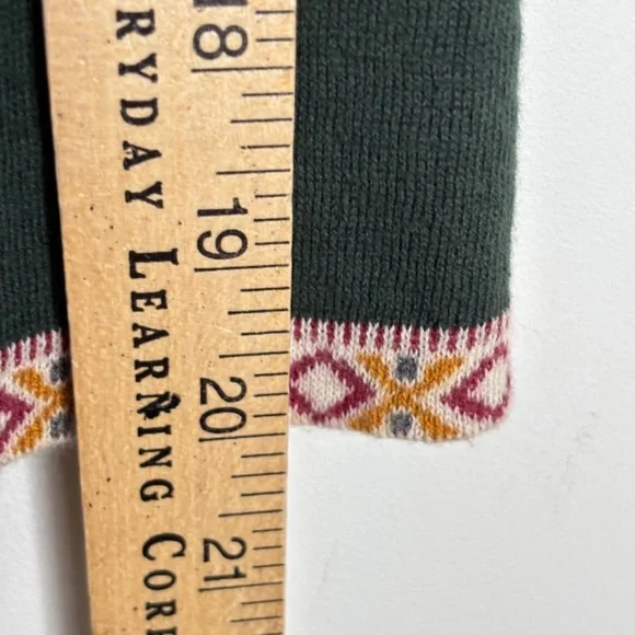 Anthropologie Knitted Knotted Beaded Lanka Sweater Dress L Boho Nordic Fair Isle - Picture 10 of 11